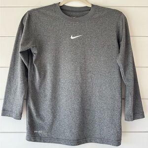 Nike Charcoal Heather 3/4 sleeve dri fit baseball top.